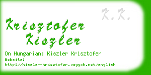 krisztofer kiszler business card